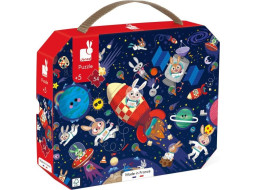 JANOD Puzzle v kufříku Raketa ve vesmíru 54 dílků