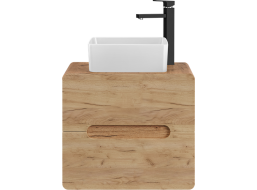 Koupelnová závěsná skříňka pod umyvadlo na desku BÁRA Gold craft dub 80 cm