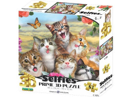 PRIME 3D Puzzle Kočičí Selfie 3D 63 dílků