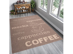 Sisalový PP koberec COFFEE - hnědý/béžový