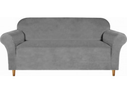 Potah na sedačku 4os. SMART PROTECT Velvet XL - šedý