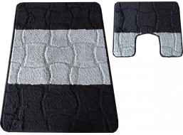 Sada koupelnových předložek s výřezem TÁŇA XL - tiles - černá