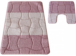 Sada koupelnových předložek s výřezem TÁŇA XL - tiles - starorůžová