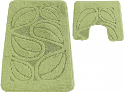 Sada koupelnových předložek s výřezem TÁŇA - flora - světle zelená