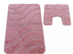 Sada koupelnových předložek s výřezem TÁŇA - symphony - starorůžová