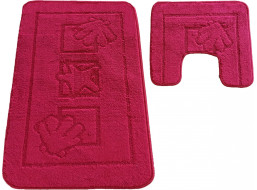 Sada koupelnových předložek s výřezem TÁŇA - sea - tmavě růžová