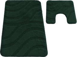 Sada koupelnových předložek s výřezem TÁŇA - symphony - tmavě zelená