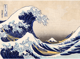 TREFL Dřevěné puzzle Art: Hokusai - Velká vlna Kanagawa 200 dílků