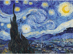 TREFL Dřevěné puzzle Art: Vincent van Gogh - Hvězdná noc 200 dílků