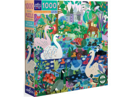 EEBOO Čtvercové puzzle Kachny na mýtince 1000 dílků