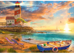 SCHMIDT Puzzle Západ slunce nad zátokou s majákem 1000 dílků