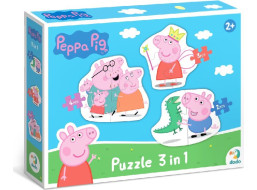 DODO Puzzle Prasátko Peppa: Rodina 3v1 (2,3,4 dílků)
