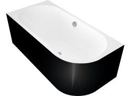 Polysan ASTRA L MONOLITH asymetrická vana 160x75x60cm, bílá/černá 33611MB