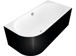 Polysan ASTRA R MONOLITH asymetrická vana 160x75x60cm, bílá/černá 34611MB