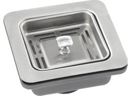 Sapho Dřezová hranatá výpust 6/4“, nerezová mřížka 114x114mm SVZO