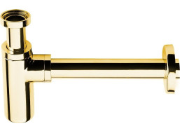Sapho Umyvadlový sifon 5/4", odpad 32 mm, kulatý, zlato SI517