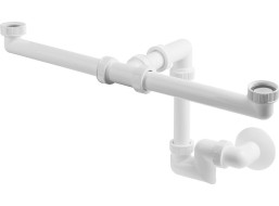 Bruckner Umyvadlový sifon pro dvojumyvadlo, 5/4", DN40, bílá 151.132.0