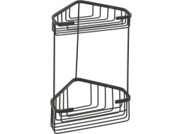 Gedy SMART dvoupatrová rohová police 200x325x151mm, černá mat 2482-14