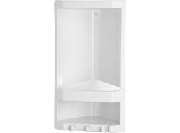 Gedy JUNIOR dvoupatrová rohová polička, 189x385x139 mm, termoplast, bílá 8079
