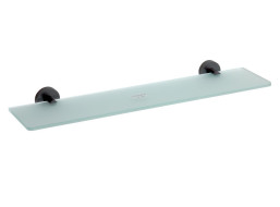 Sapho X-ROUND BLACK skleněná polička, 600mm, černá XR609B