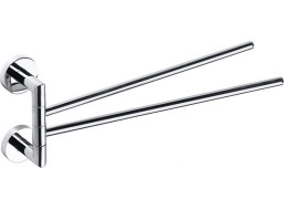 Sapho X-ROUND dvojitý držák ručníků otočný 380mm, chrom XR403