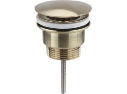 Sapho Umyvadlová výpust 5/4“, neuzavíratelná, velká krytka, tl.10-55mm, zlato mat 542.742.5GB