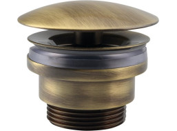 Silfra Umyvadlová výpust 5/4“, neuzavíratelná, velká krytka, tl.5-55mm, bronz UD52592