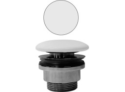 GSI GSI umyvadlová výpust 5/4“, neuzavíratelná, tl.5-65 mm, keramická krytka, bílá mat PVC09