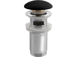 Sapho Umyvadlová výpust 5/4“ pro přepad, click-clack, keramická zátka, tl.10-50mm, černá mat AR903