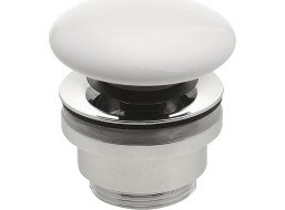 Sapho Umyvadlová výpust 5/4“, click-clack, keramická zátka, bílá WEH060