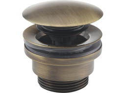 Silfra Umyvadlová výpust 5/4“, tichý click-clack, velká zátka, tl.5-65mm, bronz UD425S92