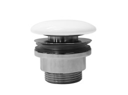 GSI GSI umyvadlová výpust 5/4“, neuzavíratelná, tl.5-65 mm, keramická krytka, bílá lesk PVC11