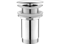 Aqualine Umyvadlová výpust 5/4“, neuzavíratelná, velká krytka, tl.10-50mm, chrom TF6001