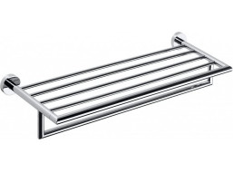 Sapho X-ROUND polička na ručníky s hrazdou 600mm, chrom XR419