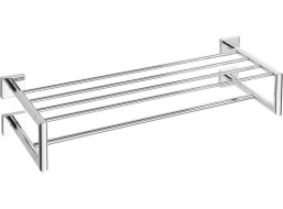 Sapho X-SQUARE polička na ručníky dvojitá s hrazdou 600x160x225mm, chrom XQ412