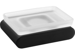 Sapho FLORI mýdlenka, mléčné sklo, černá mat RF002/15