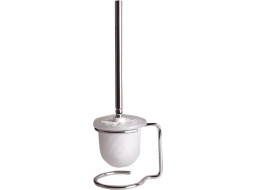 Sapho X-ROUND E WC štětka na postavení, mléčné sklo, chrom XR302