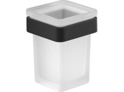 Gedy SAMOA sklenka, mléčné sklo, černá mat A81014