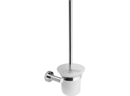 Sapho X-ROUND WC štětka závěsná, mléčné sklo, chrom XR323