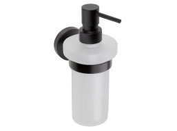 Sapho X-ROUND BLACK dávkovač mýdla 230ml, mléčné sklo, černá mat XR101B