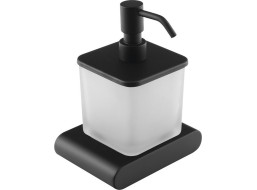 Sapho FLORI dávkovač mýdla, 300 ml, mléčné sklo, černá mat RF019/15