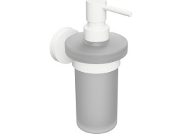 Sapho X-ROUND WHITE dávkovač mýdla 230ml, mléčné sklo, bílá mat XR101W