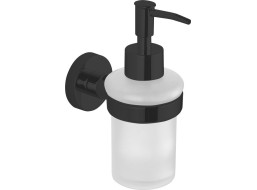 Aqualine SAMBA dávkovač mýdla 150ml, mléčné sklo, černá mat SB219