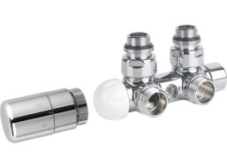 Sapho TWIN připojovací sada ventilů termostatická pro středové připojení, pravé, chrom CP3010