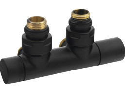 Sapho TWIN BLACK připojovací sada ventilů pro středové připojení, černá mat CP4101BS