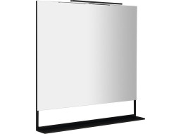 Sapho ERUPTA zrcadlo s LED osvětlením a policí 100x80cm, černá mat ERU340