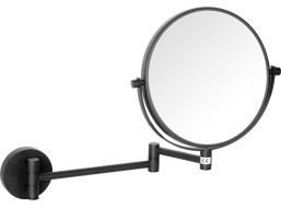 Sapho X-ROUND BLACK závěsné kosmetické zrcátko Ø 180mm, černá XR006B