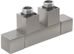 Sapho CUBE TWIN připojovací sada ventilů pro středové připojení, nerez mat CP582S