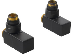 Sapho CUBE připojovací sada ventilů ruční rohová, černá mat CP4510BS
