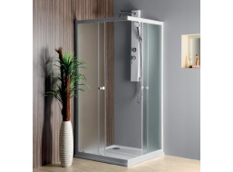 Aqualine ALAIN čtvercová sprchová zástěna 900x900mm, sklo Brick BTQ900